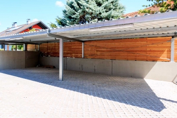 Carport (Stahl - verzinkt) mit Trapezblechüberdachung