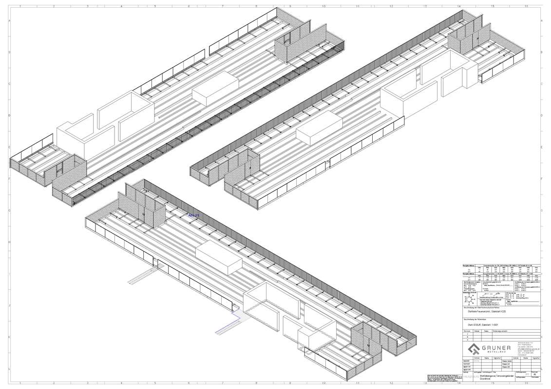 Stahl-Unterkonstruktion für Holzeinhausung